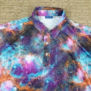Hreski Galaxy Polo Shirt Mens 3XL Space Outer Space Galaxy Golf Shirt Hreski 151